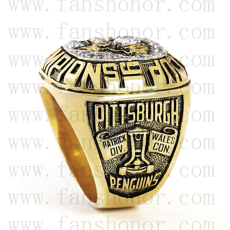 Customized NHL 1991 Pittsburgh Penguins Stanley Cup Championship Ring