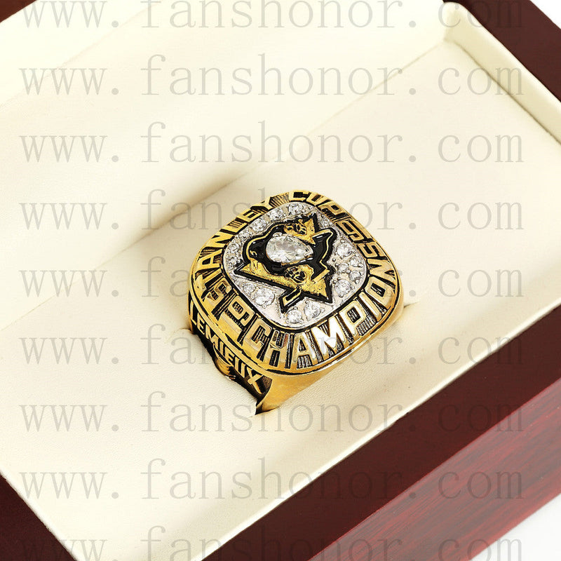 Customized NHL 1991 Pittsburgh Penguins Stanley Cup Championship Ring