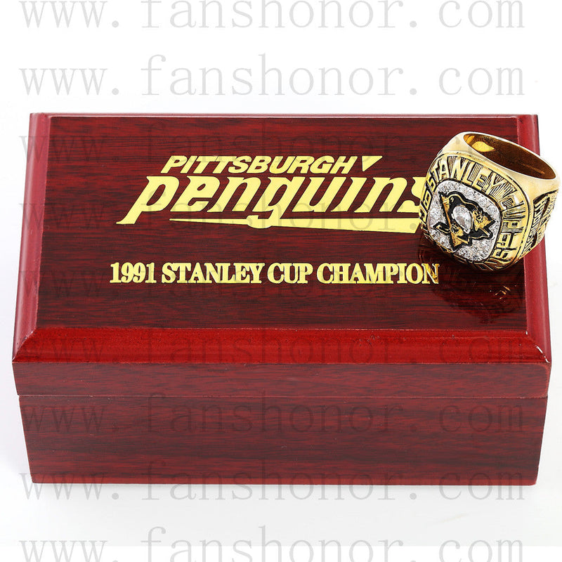 Customized NHL 1991 Pittsburgh Penguins Stanley Cup Championship Ring