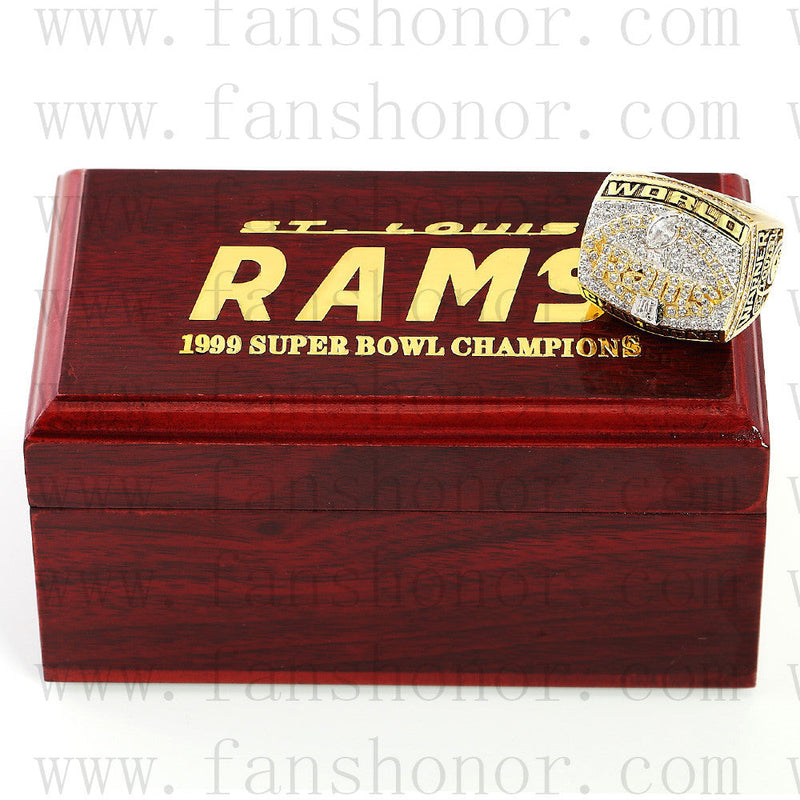 Customized St. Louis Rams NFL 1999 Super Bowl XXXIV Championship Ring