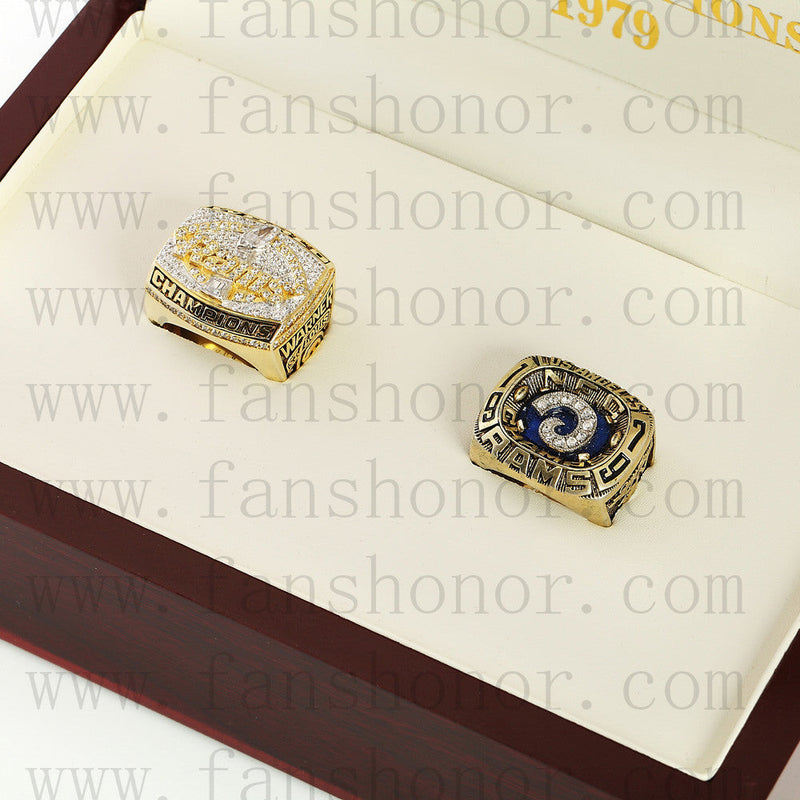 Customized St. Louis Rams NFL Championship Rings Set Wooden Display Box Collections