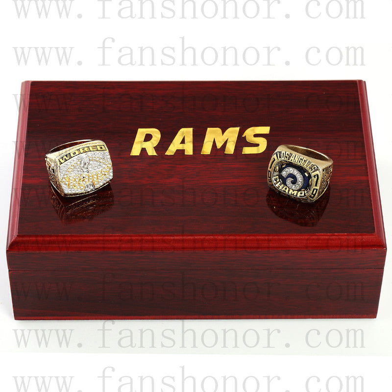 Customized St. Louis Rams NFL Championship Rings Set Wooden Display Box Collections