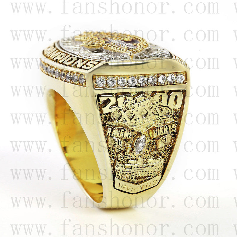 Customized Baltimore Ravens NFL 2000 Super Bowl XXXV Championship Ring