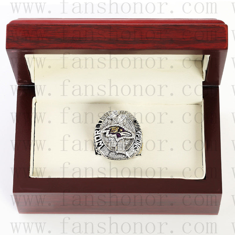 Customized Baltimore Ravens NFL 2012 Super Bowl XLVII Championship Ring