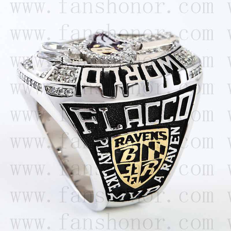 Customized Baltimore Ravens NFL 2012 Super Bowl XLVII Championship Ring