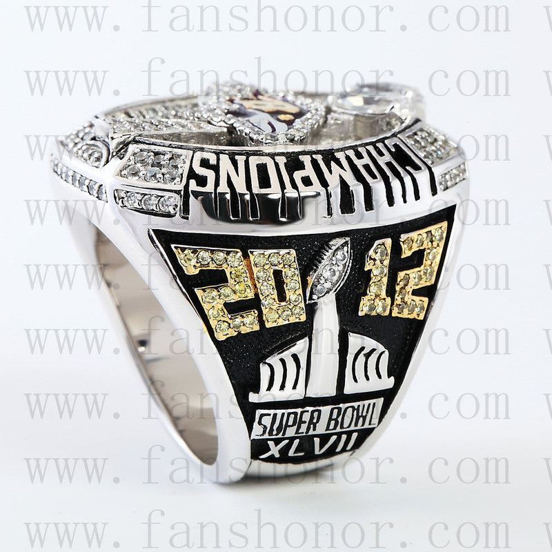 Customized Baltimore Ravens NFL 2012 Super Bowl XLVII Championship Ring