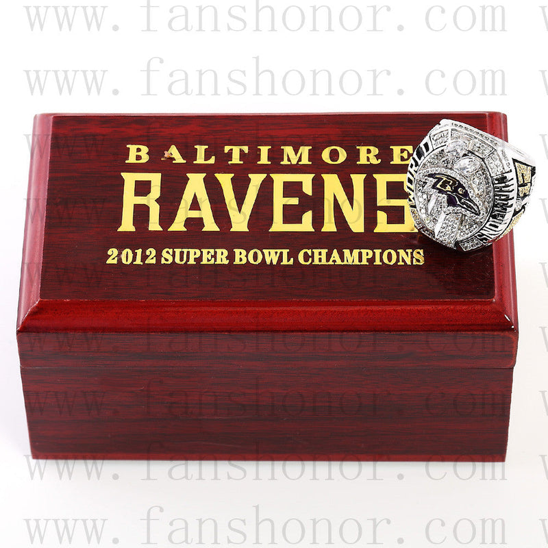 Customized Baltimore Ravens NFL 2012 Super Bowl XLVII Championship Ring