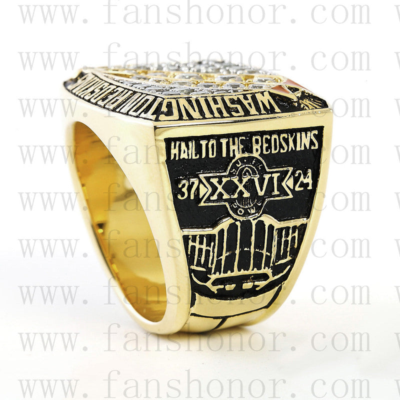 Customized Washington Redskins NFL 1991 Super Bowl XXVI Championship Ring