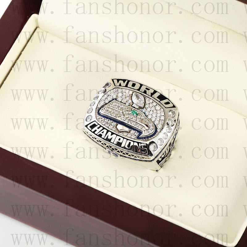 Customized Seattle Seahawks NFL 2013 Super Bowl XLVIII Championship Ring