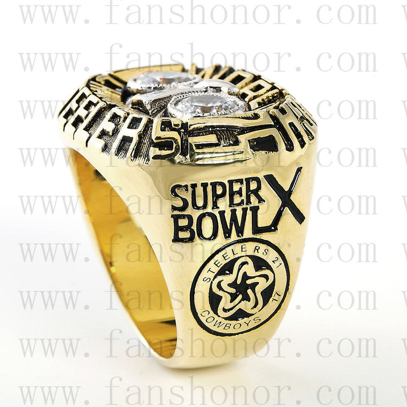 Customized Pittsburgh Steelers NFL 1975 Super Bowl X Championship Ring