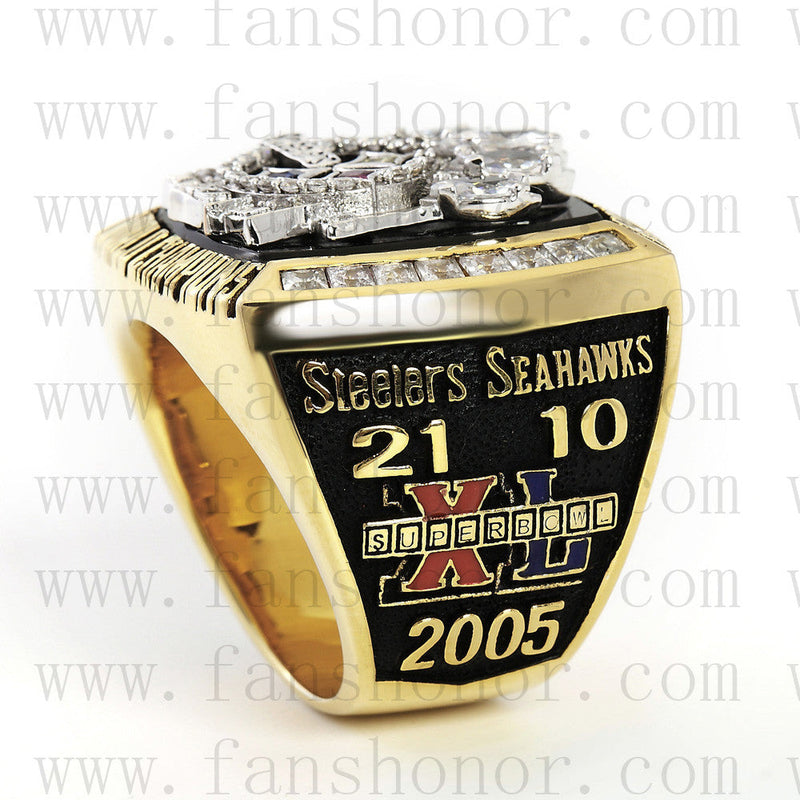 Customized Pittsburgh Steelers NFL 2005 Super Bowl XL Championship Ring