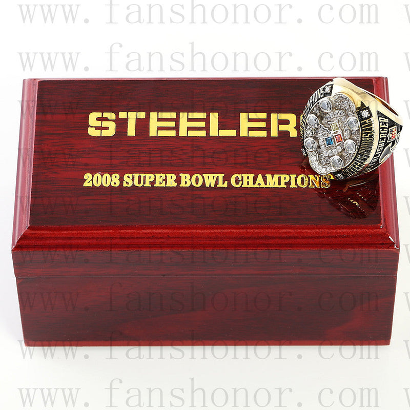 Customized Pittsburgh Steelers NFL 2008 Super Bowl XLIII Championship Ring