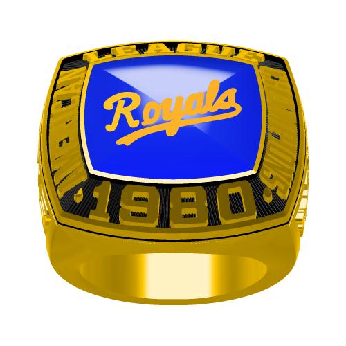 Custom Kansas City Royals 1980 American League Championship Ring With Blue Turquoise