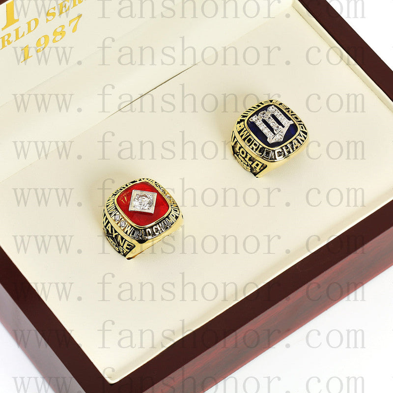 Customized Minnesota Twins MLB Championship Rings Set Wooden Display Box Collections